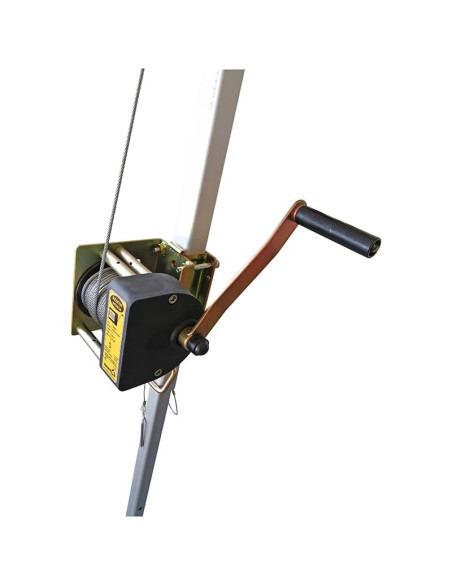 Treuil de sauvetage fixation acier - 125 kg - câble de 20 m - LEVAC®