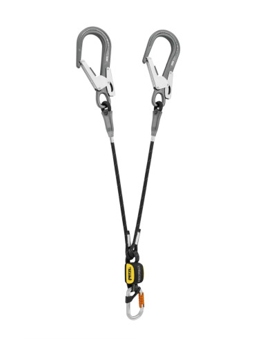 Longe double 80 cm avec absorbeur, mousqueton OK TRIACT LOCK et MGO alu - ABSORBICA-Y MGO - PETZL®