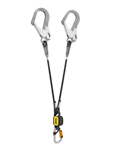 Longe double 80 cm avec absorbeur, mousqueton Bm'D et MGO acier version INT - ABSORBICA-Y MGO - PETZL®