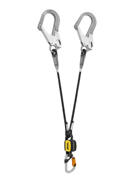 Longe double 80 cm avec absorbeur, mousqueton Bm'D et MGO acier version INT - ABSORBICA-Y MGO - PETZL®