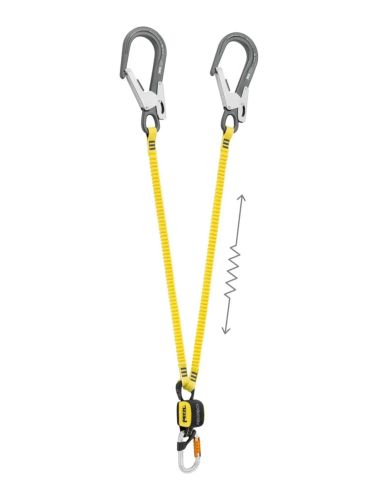 Longe double élastiqué 150 cmavec absorbeur, mousqueton OK TRIACT LOCK et MGO alu - ABSORBICA-Y FLEX MGO - PETZL®