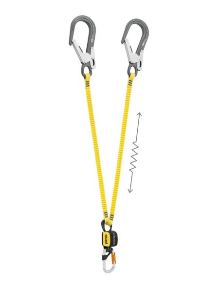 Longe double élastiqué 150 cmavec absorbeur, mousqueton OK TRIACT LOCK et MGO alu - ABSORBICA-Y FLEX MGO - PETZL®