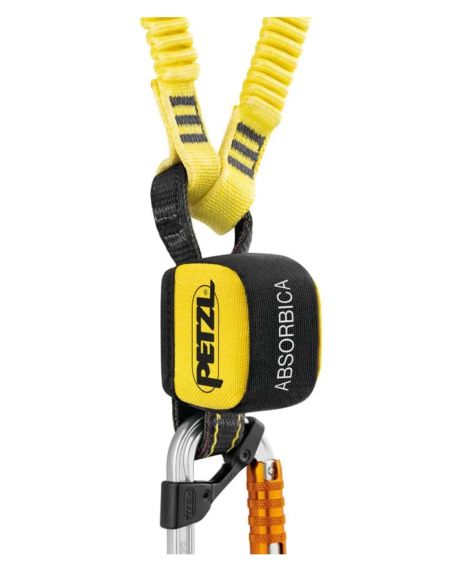 Longe double élastiqué 150 cmavec absorbeur, mousqueton OK TRIACT LOCK et MGO alu - ABSORBICA-Y FLEX MGO - PETZL®