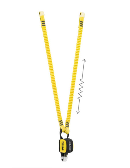 Longe double élastiquée 150 cm avec absorbeur - ABSORBICA-Y 150 - PETZL®