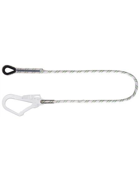 Longe en corde tressée 1,5 m avec un mousqueton d'échafaudage ouverture 55 mm - KRATOS SAFETY®