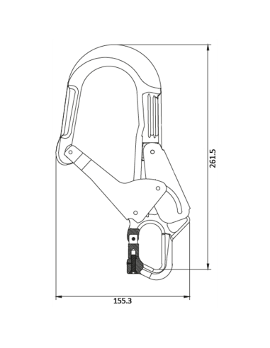 Mousqueton alu MGO avec point de connexion...