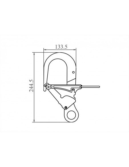 Crochet d'ancrage en aluminium pour perche télescopique FA6001600, ouverture 60mm - HANGS UP - KRATOS SAFETY®