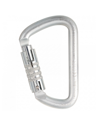 Mousqueton acier en poire triple action 52kN -...