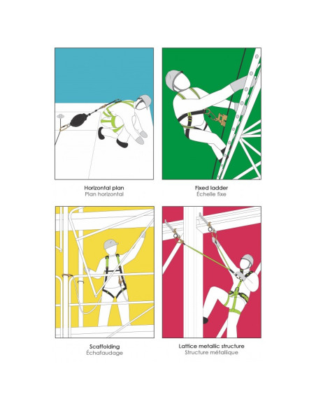 Longe réglable avec absorbeur d'énergie compact (140 kg, arêtes vives), sangle lg. 2 m - GRAVITY-S - KRATOS SAFETY®