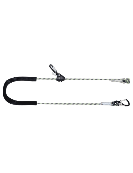 Longe de maintien au travail, corde tressée antiabrasion, tendeur et connecteurs aluminium - SKALA - KRATOS SAFETY®