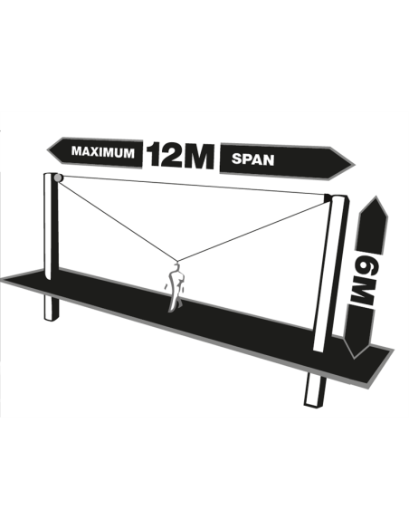 Antichute à rappel automatique à double câble de sécurité en acier, lg. 12 m - T-LINE - KRATOS SAFETY®