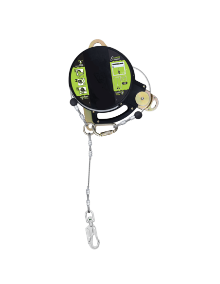 Antichute à rappel automatique à double câble de sécurité en acier, lg. 12 m - T-LINE - KRATOS SAFETY®