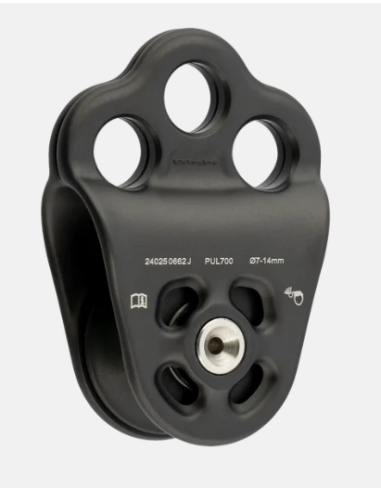 Poulie simple à flasques mobiles avec trois...