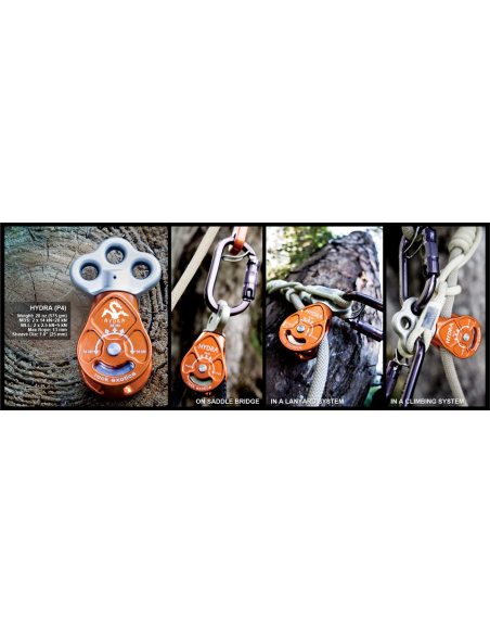 Poulie triple ancrage - HYDRA - ROCKEXOTICA®