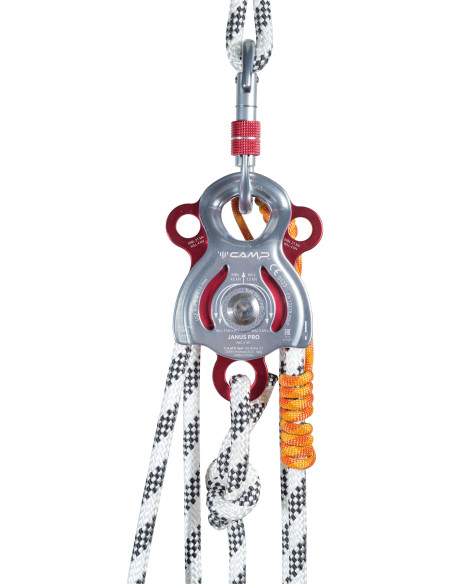 Poulie double RàB à flasques mobiles Prusik avec trois trous de connexion - JANUS PRO - CAMP®