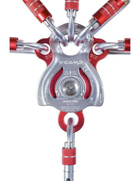 Poulie double RàB à flasques mobiles Prusik avec trois trous de connexion - JANUS PRO - CAMP®