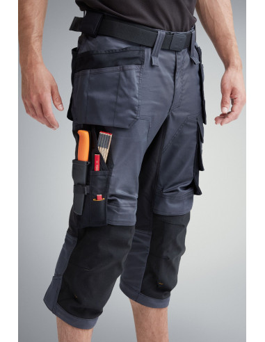 Pantacourt en stretch avec poches holster -...