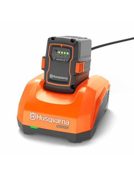 Chargeur rapide Husqvarna 40‑C500X 500 W – Robustesse pro | Equipeur.fr