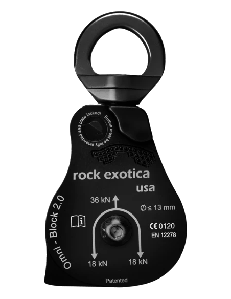 Poulie simple RàB à flasque ouvrante avec émerillon - OMNIBLOCK 2.0 SINGLE - ROCKEXOTICA®