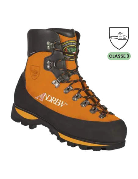 Chaussures de protection orange scie à chaine Classe 3 - ROZES WOOD SYMPATEX - ANDREW®