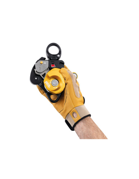 Poulie-bloqueur double RàB à flasque ouvrante avec émerillon, débrayable pour systèmes de mouflage - TWIN RELEASE - PETZL®