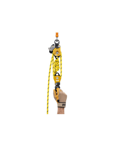 Poulie-bloqueur double RàB à flasque ouvrante avec émerillon, débrayable pour systèmes de mouflage - TWIN RELEASE - PETZL®