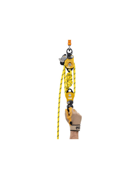 Poulie-bloqueur double RàB à flasque ouvrante avec émerillon, débrayable pour systèmes de mouflage - TWIN RELEASE - PETZL®