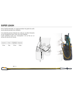 Porte matériel extensible avec mousqueton à vis (max 10kg) - SUPER LEASH - BEAL® 2