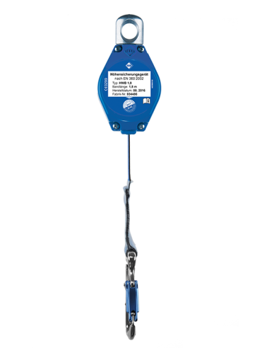 Antichute à rappel auto, sangle 1.80 m, carter et snaphook alu, utlisation verticale, facteur 2 & horizontale - 41-HWB - IKAR®