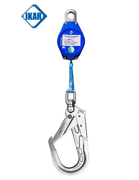 Antichute à rappel automatique, sangle 1,80m, MGO alu, utilis. verticale facteur 2 & horiz. - 41-HWB_1.8_IKV55 - IKAR®