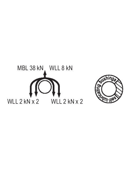 Poulie double à flasques mobiles Prusik avec trois trous de connexion et un point d’attache supplémentaire - JANUS - CAMP®