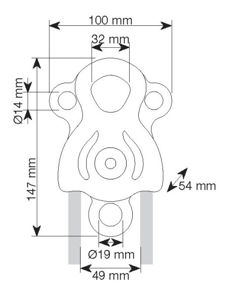 Poulie double à flasques mobiles Prusik avec trois trous de connexion et un point d’attache supplémentaire - JANUS - CAMP®