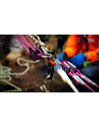 Poulie double à flasques mobiles Prusik avec trois trous de connexion et un point d’attache supplémentaire - JANUS - CAMP®