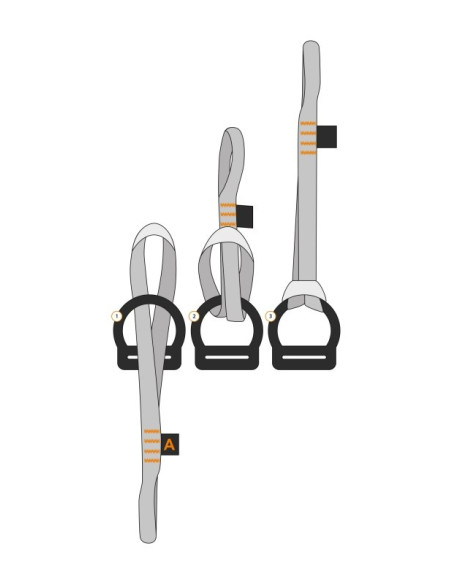Sangle d'extension amovible avec anneau d'ancrage 100% textile - NEOFEU®