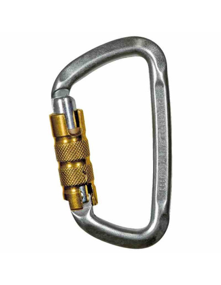 Mousqueton acier en D triple action 50kn - D-SHAPE STEEL - CLIMBING TECHNOLOGY®