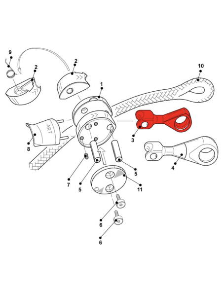 Piéce de rechange KARABINER pour POSITIONER ET SPIDERJACK 2.1 - ART®
