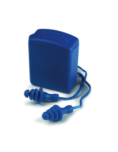 Bouchons anti-bruit bleus cordés avec bille acier SNR 26 dB - COVERGUARD®