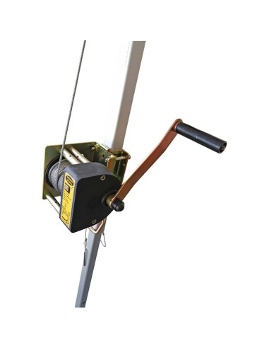 Treuil de sauvetage fixation acier - 125 kg - câble de 20 m - LEVAC®