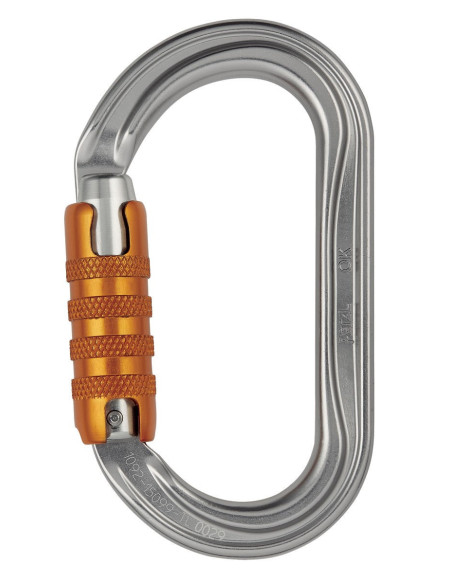 Petzl OK TRIACT-LOCK – mousqueton ovale triple action | equipeur.fr