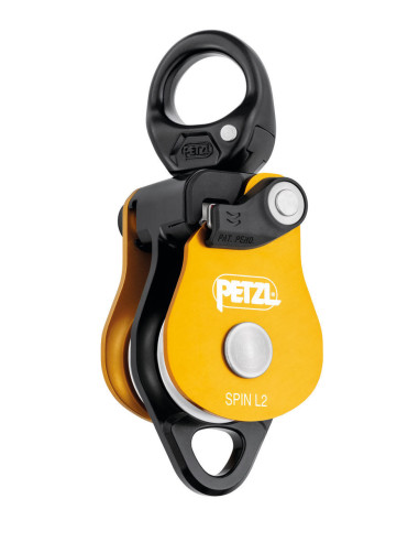 Poulie double RàB à flasque ouvrante avec émerillon - SPIN L2 - PETZL®