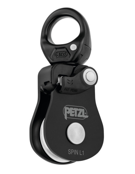 Poulie simple RàB à flasque ouvrante avec émerillon - SPIN L1 - PETZL®
