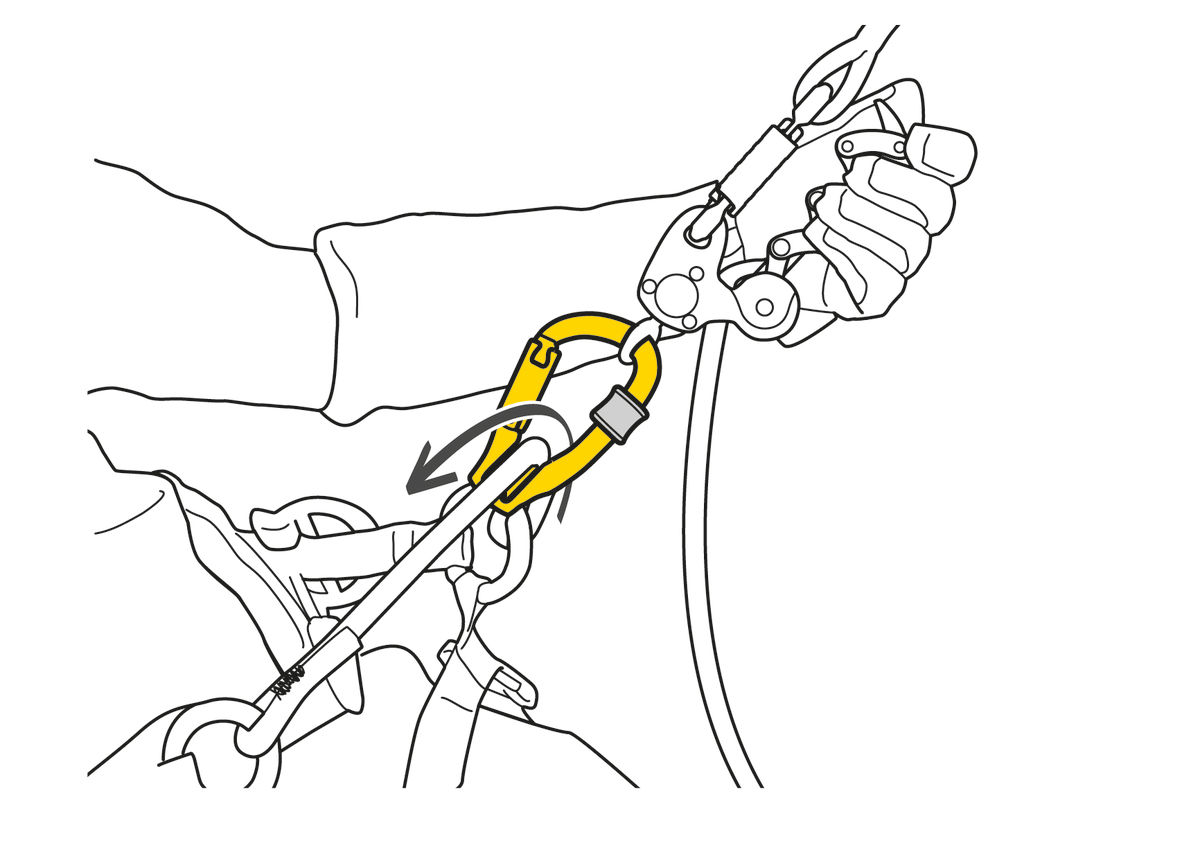 Poulie-mousqueton alu triple action ouverture oppos&eacute;e &agrave; la poulie - ROLLCLIP Z TRIACT LOCK - PETZL&reg;